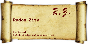 Rados Zita névjegykártya